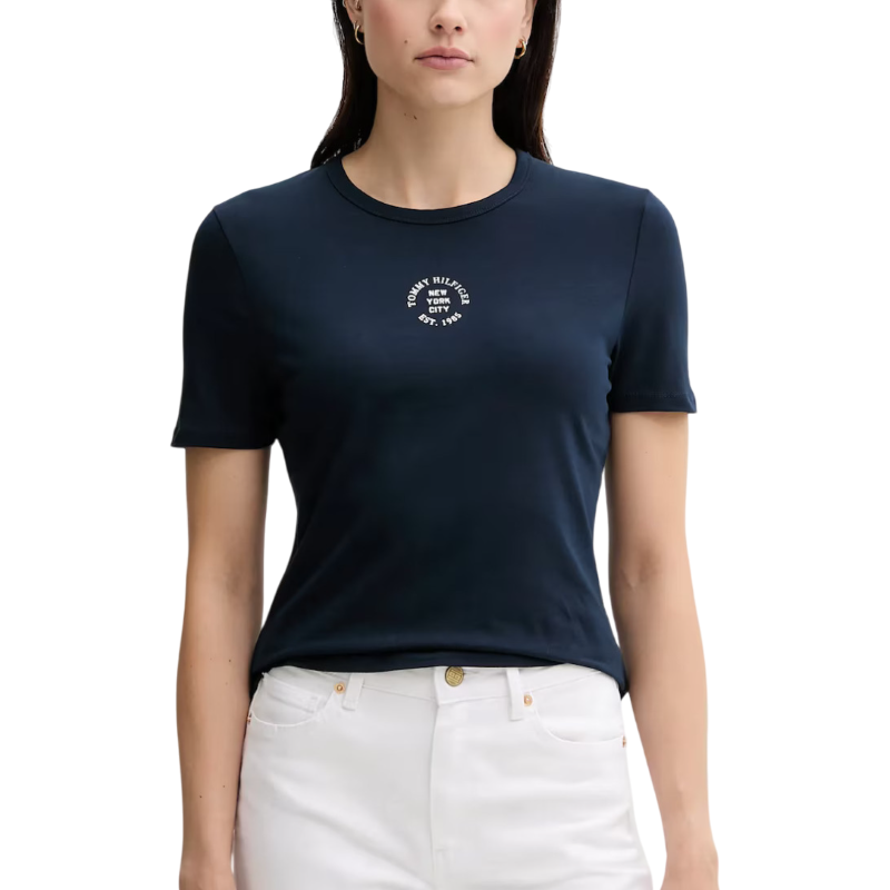 Tricou Tommy Hilfiger STAMP LOGO SLIM C-NK SS TEE - poza 1