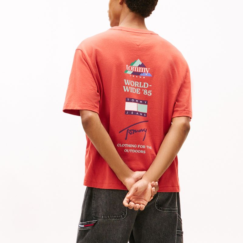 Tricou Tommy Hilfiger TJM 90S PEAKS BACKPRINT SS TEE - poza 2