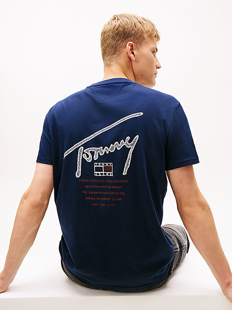Tricou Tommy Hilfiger TJM REG SIGN BACKPRINT SS T EXT - poza 2