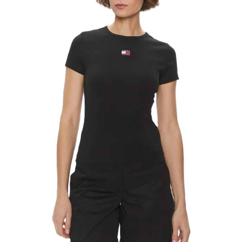 Tricou Tommy Hilfiger TJW SLIM BADGE RIB TEE - poza 1