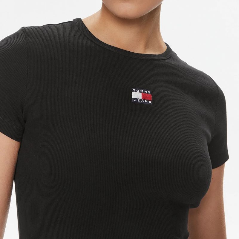 Tricou Tommy Hilfiger TJW SLIM BADGE RIB TEE - poza 3