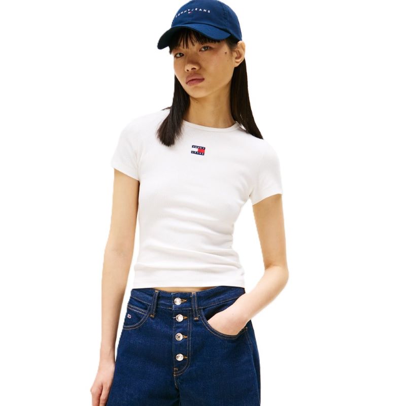 Tricou Tommy Hilfiger TJW SLIM BADGE RIB TEE - poza 1