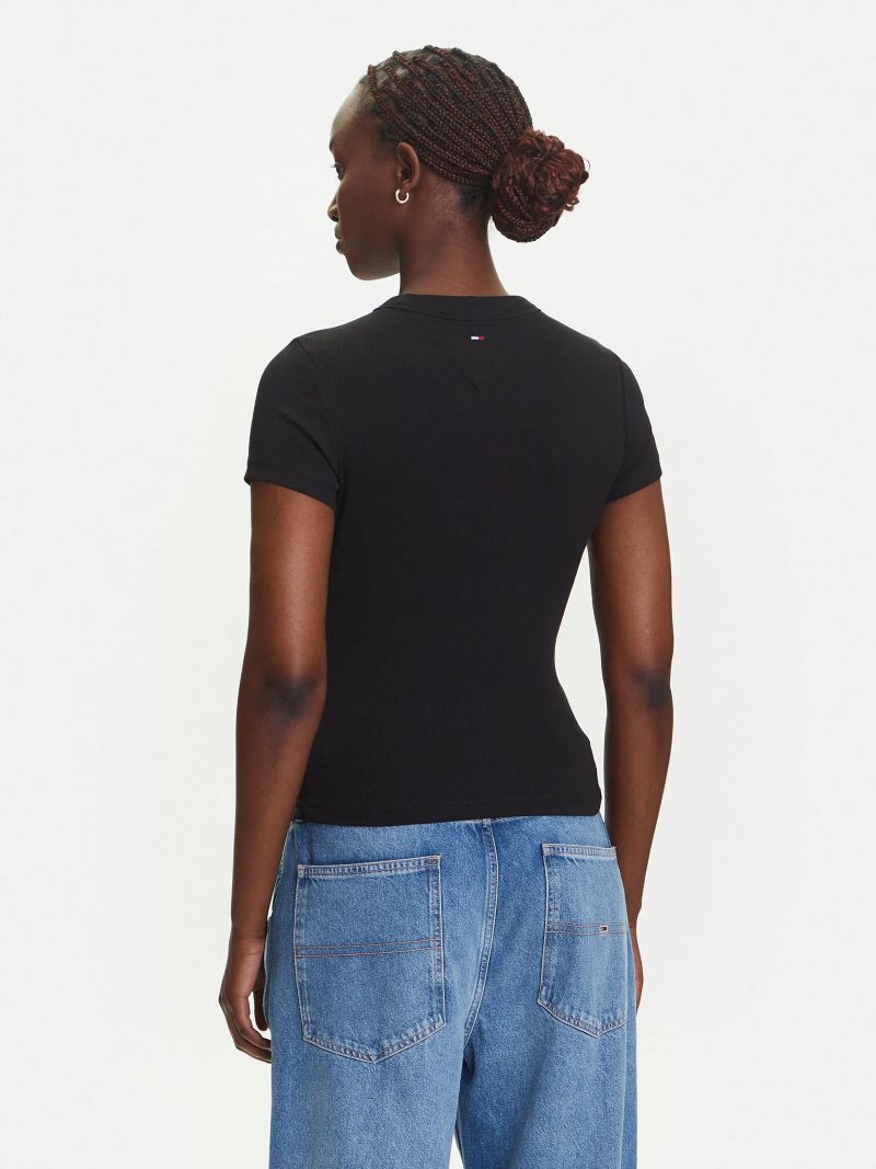 Tricou Tommy Hilfiger TJW SLIM SCRIPT LABEL SS TEEEXT - poza 2