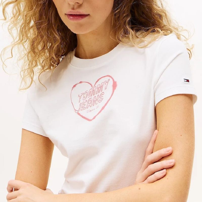 Tricou Tommy Hilfiger TJW SLIM SH HEART TEE - poza 2