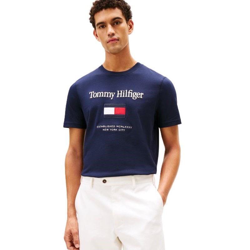 Tricou Tommy Hilfiger TOMMY EMBRO FLAG TEE - poza 1