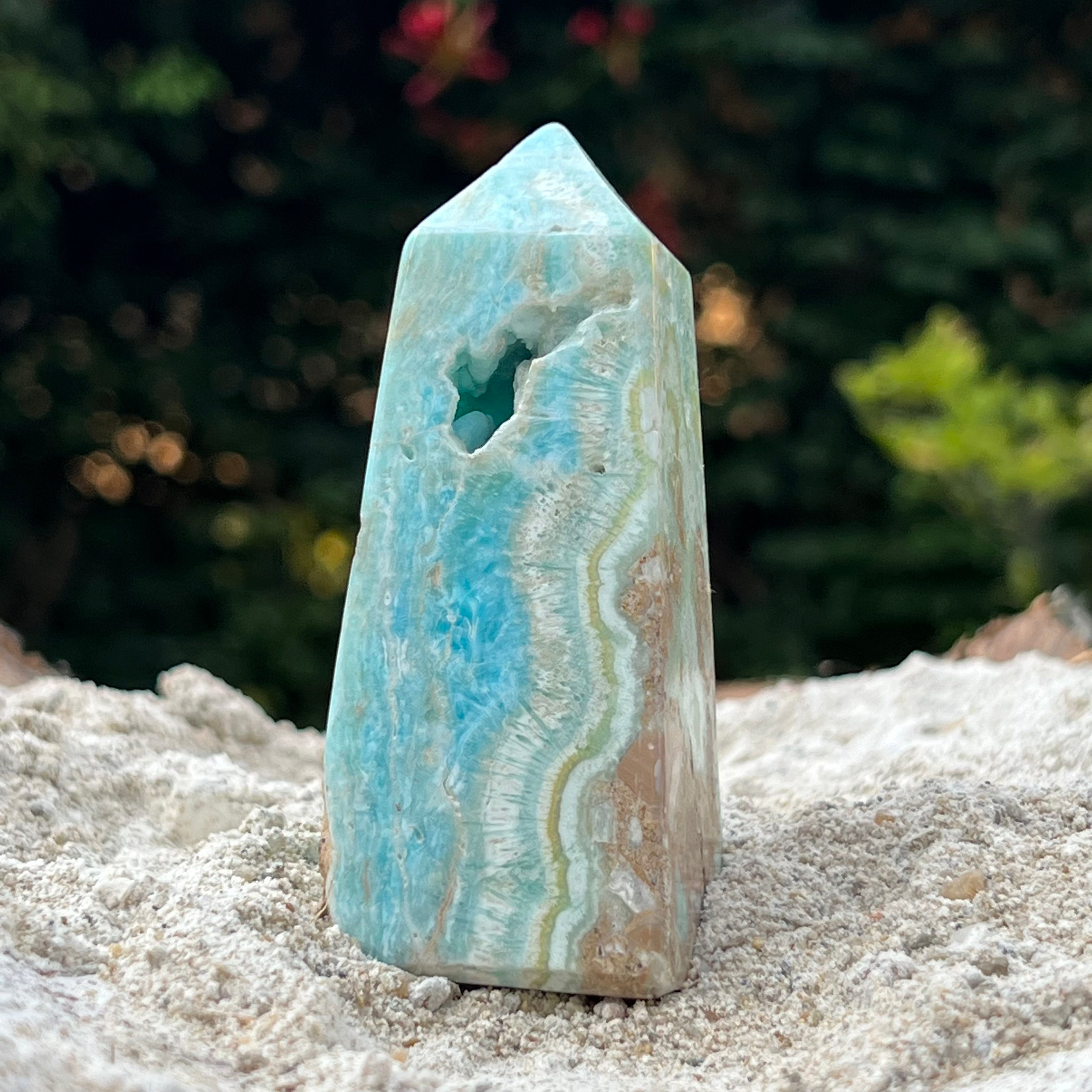 Turn/obelisc aragonit albastru m5