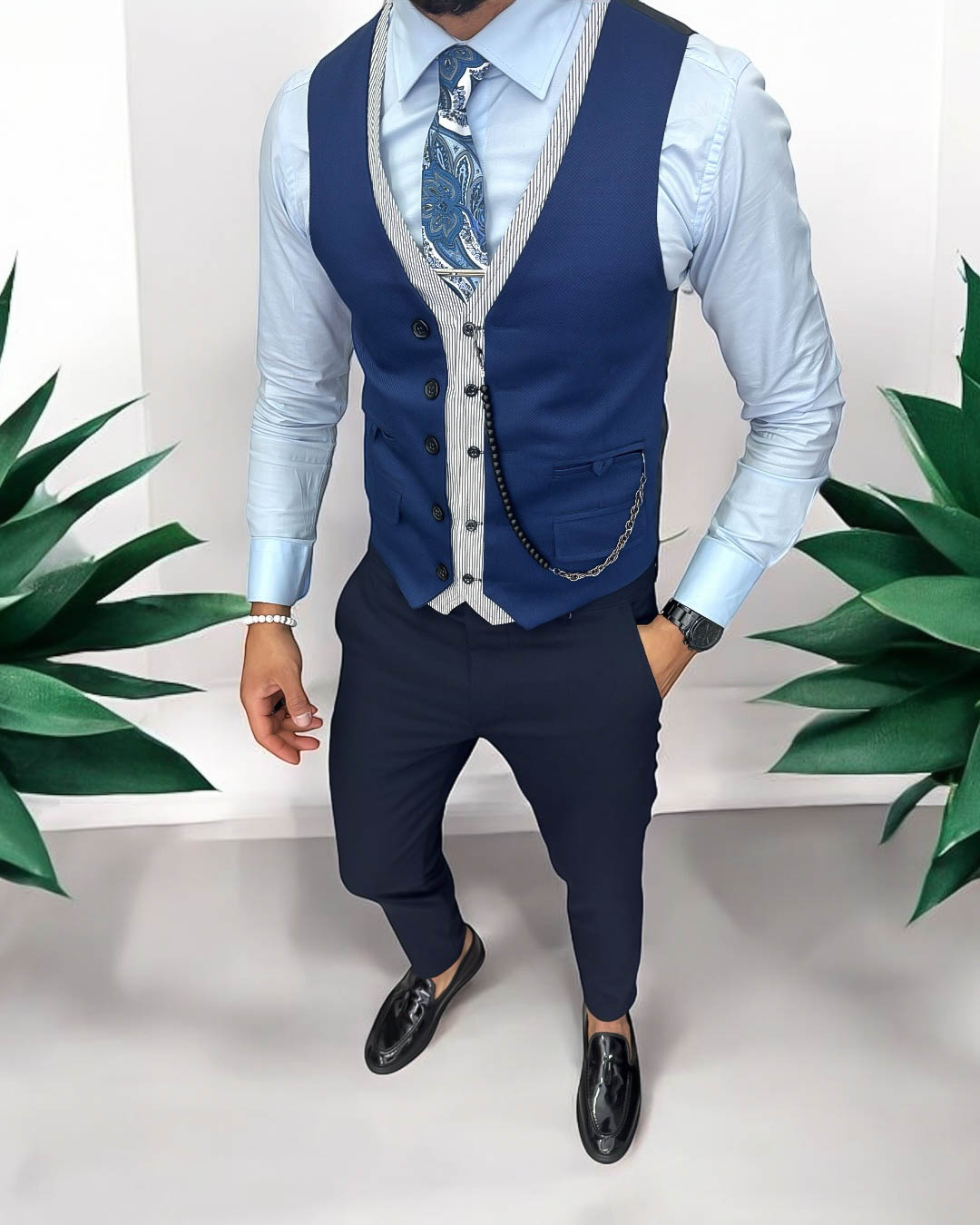 Vesta barbati eleganta slim fit bleumarin 13267 D6-4.3