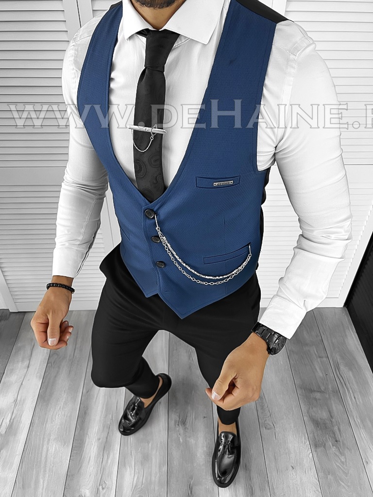 Vesta barbati eleganta slim fit bleumarin B8065 P18-3.1