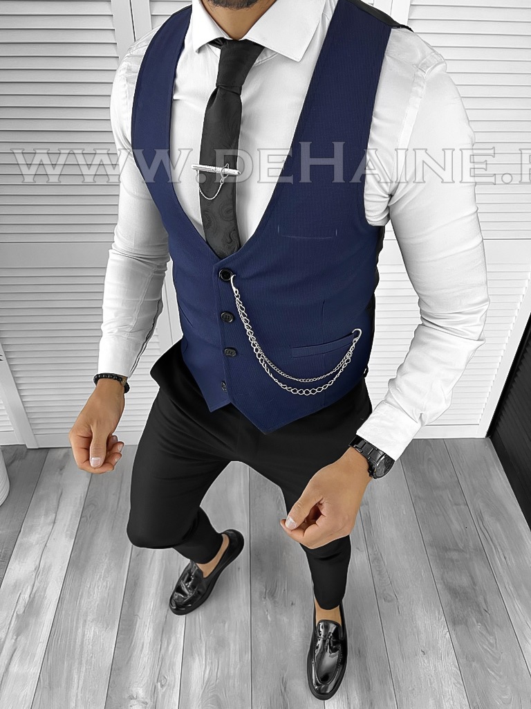 Vesta barbati eleganta slim fit bleumarin B8153 P19-3.2