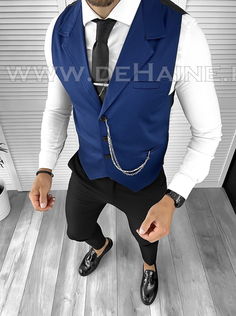 Vesta barbati eleganta slim fit bleumarin B8182 O1-4.2