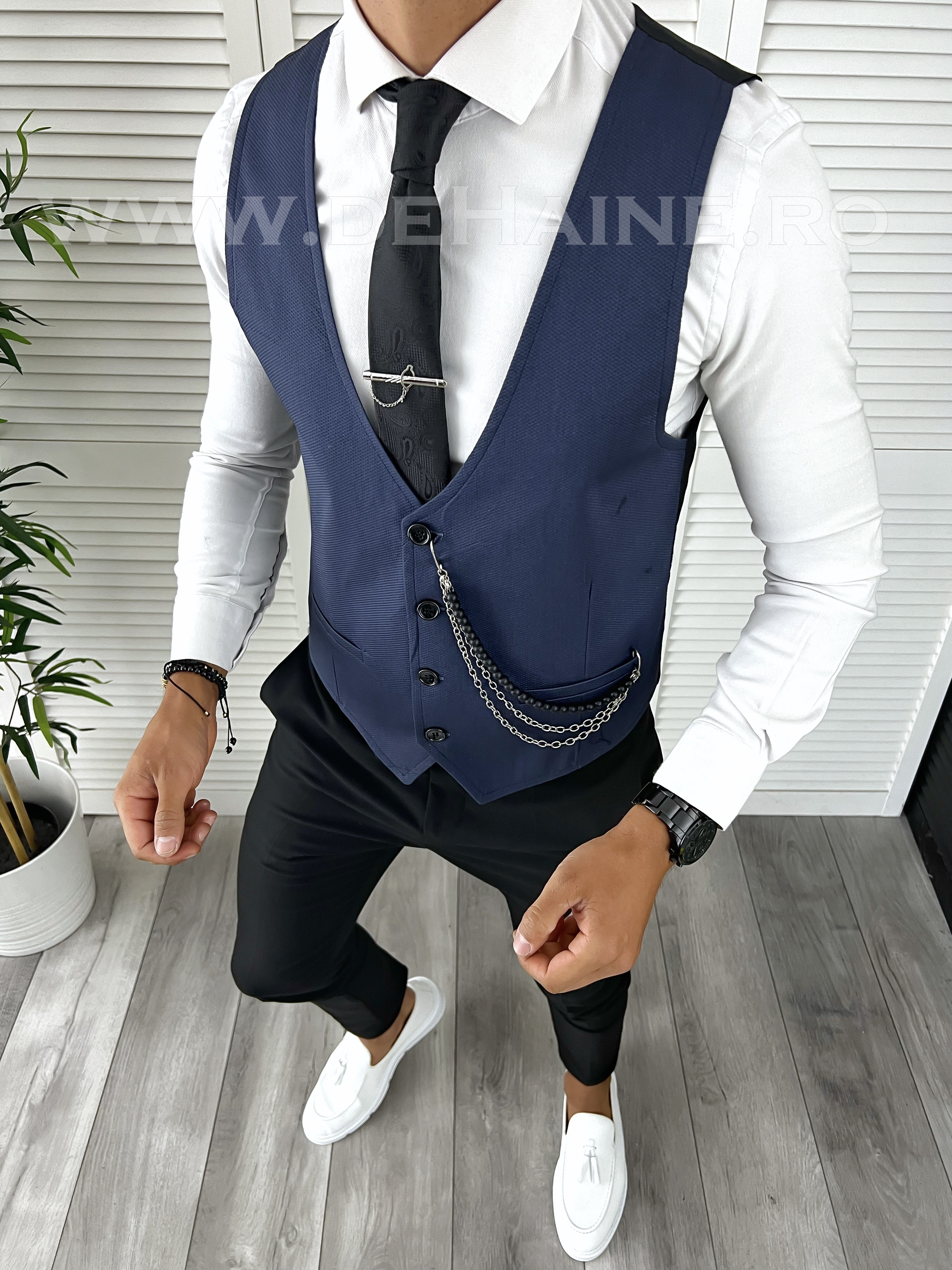 Vesta barbati eleganta slim fit bleumarin V31 141-2 E