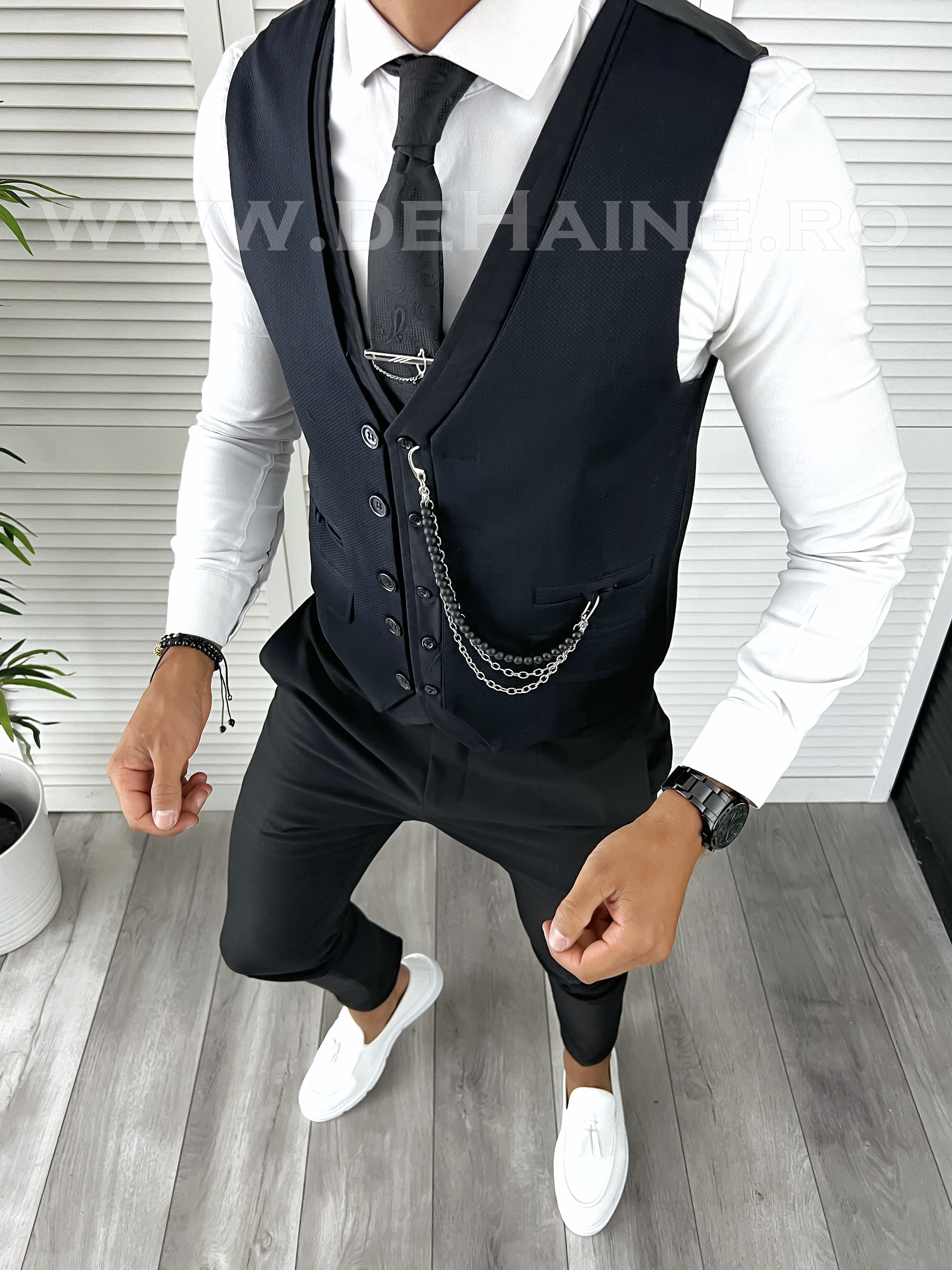 Vesta barbati eleganta slim fit bleumarin V52 i10-3