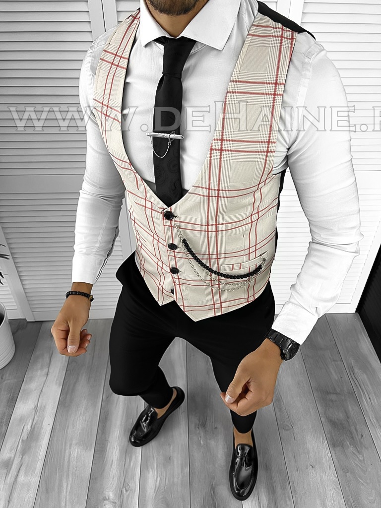 Vesta barbati eleganta slim fit cu defect E1431