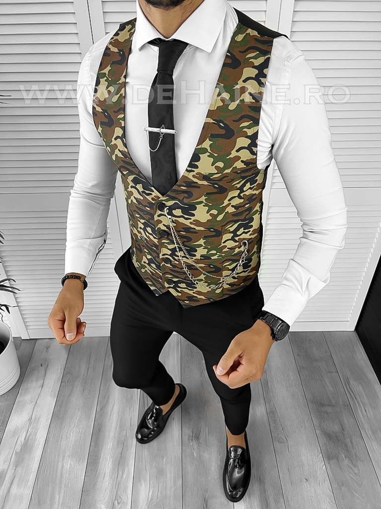 Vesta barbati slim fit camuflaj B8249 13