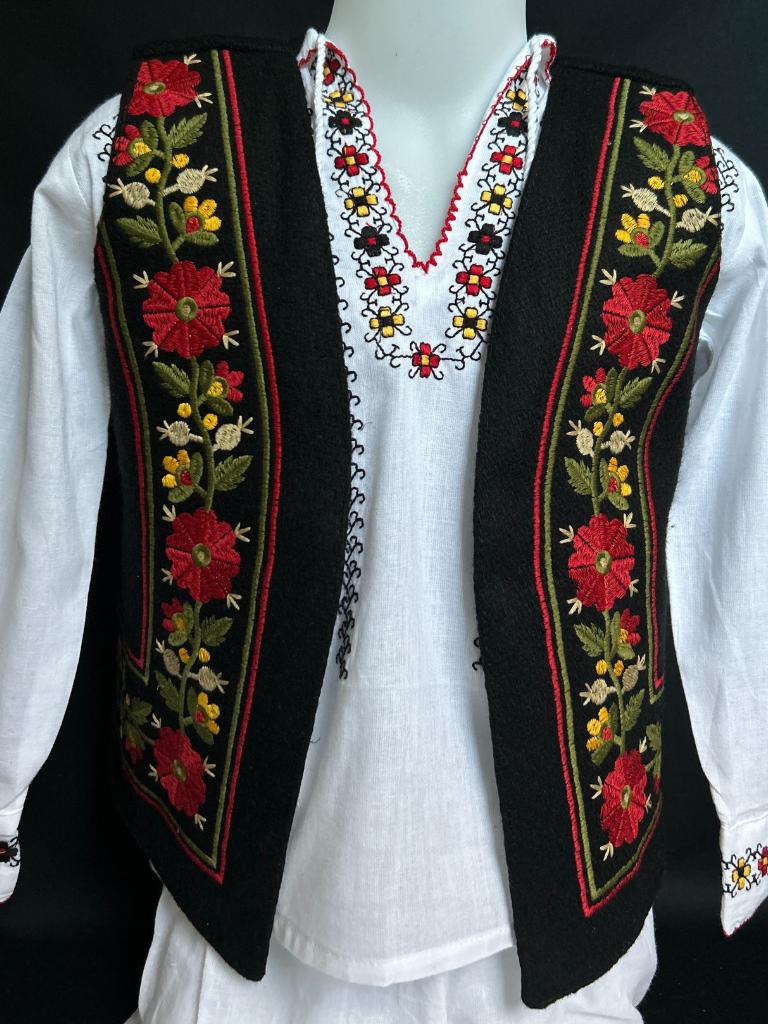 Vestă tradițională băieți TM1678 motive florale