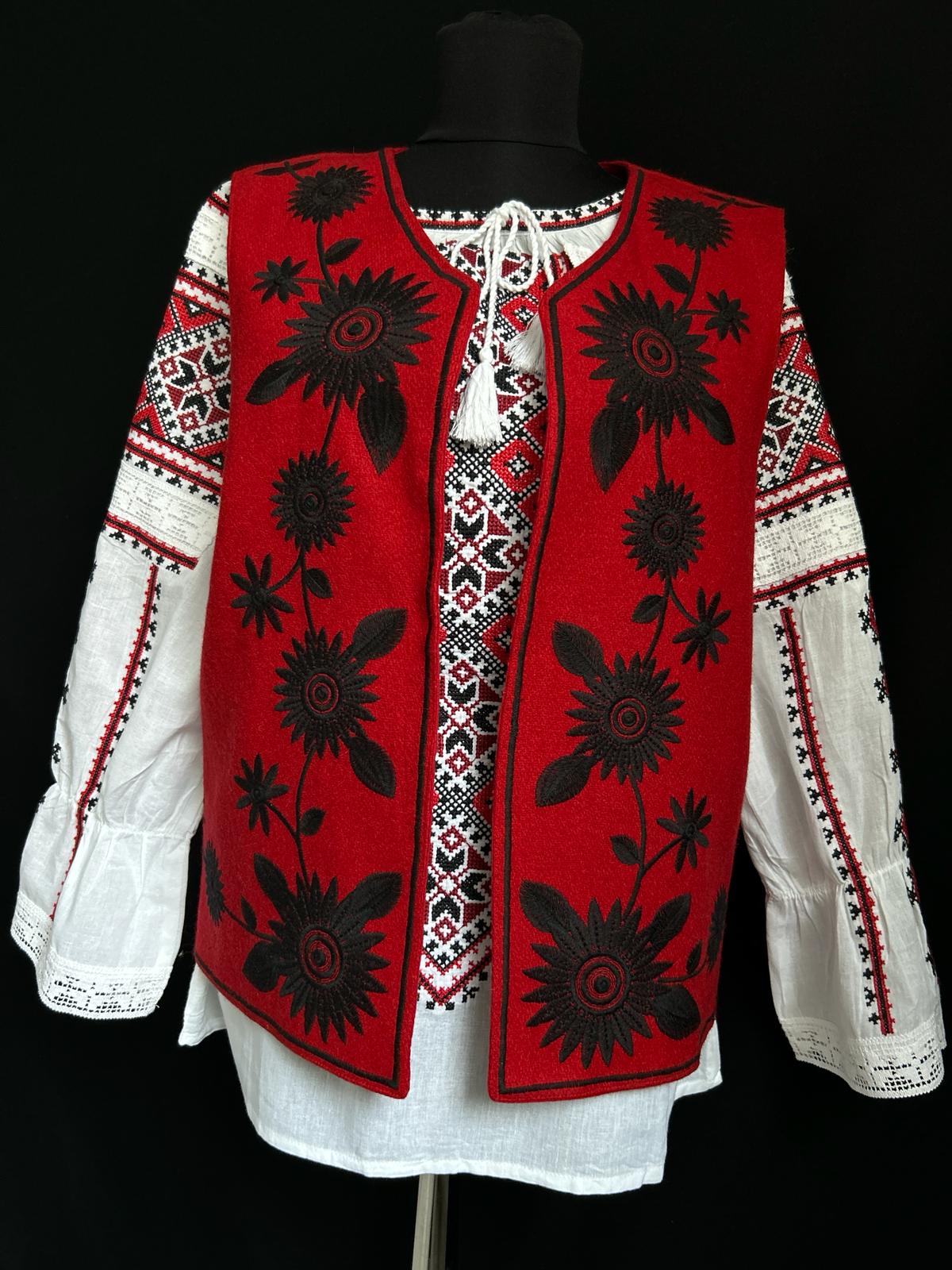 Vestă tradițională femei *motive florale* TM409 - S