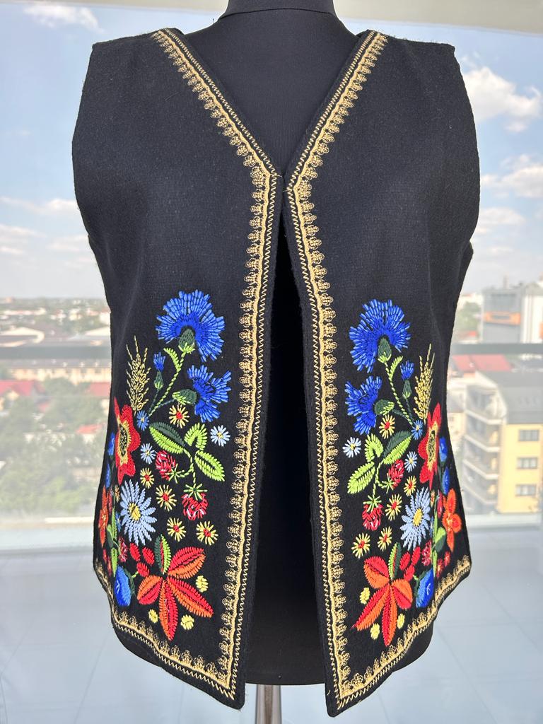 Vestă tradițională femei - motive florale TM437 - XXL