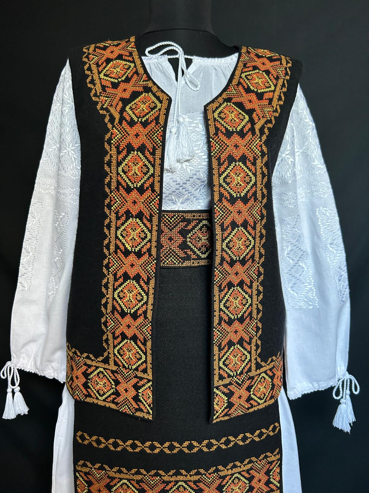 Vestă tradițională femei TM1587 culorile toamnei - S