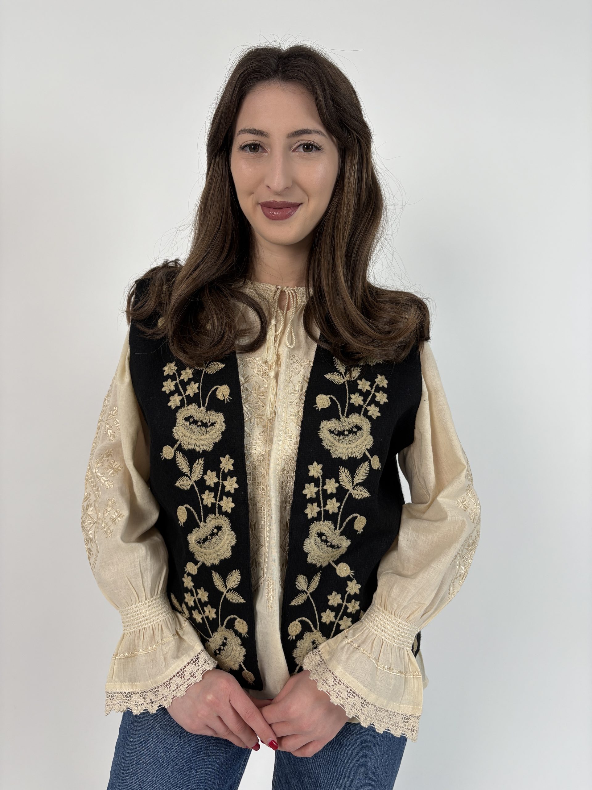 Vestă tradițională femei TM2202 *motive florale* - 3XL