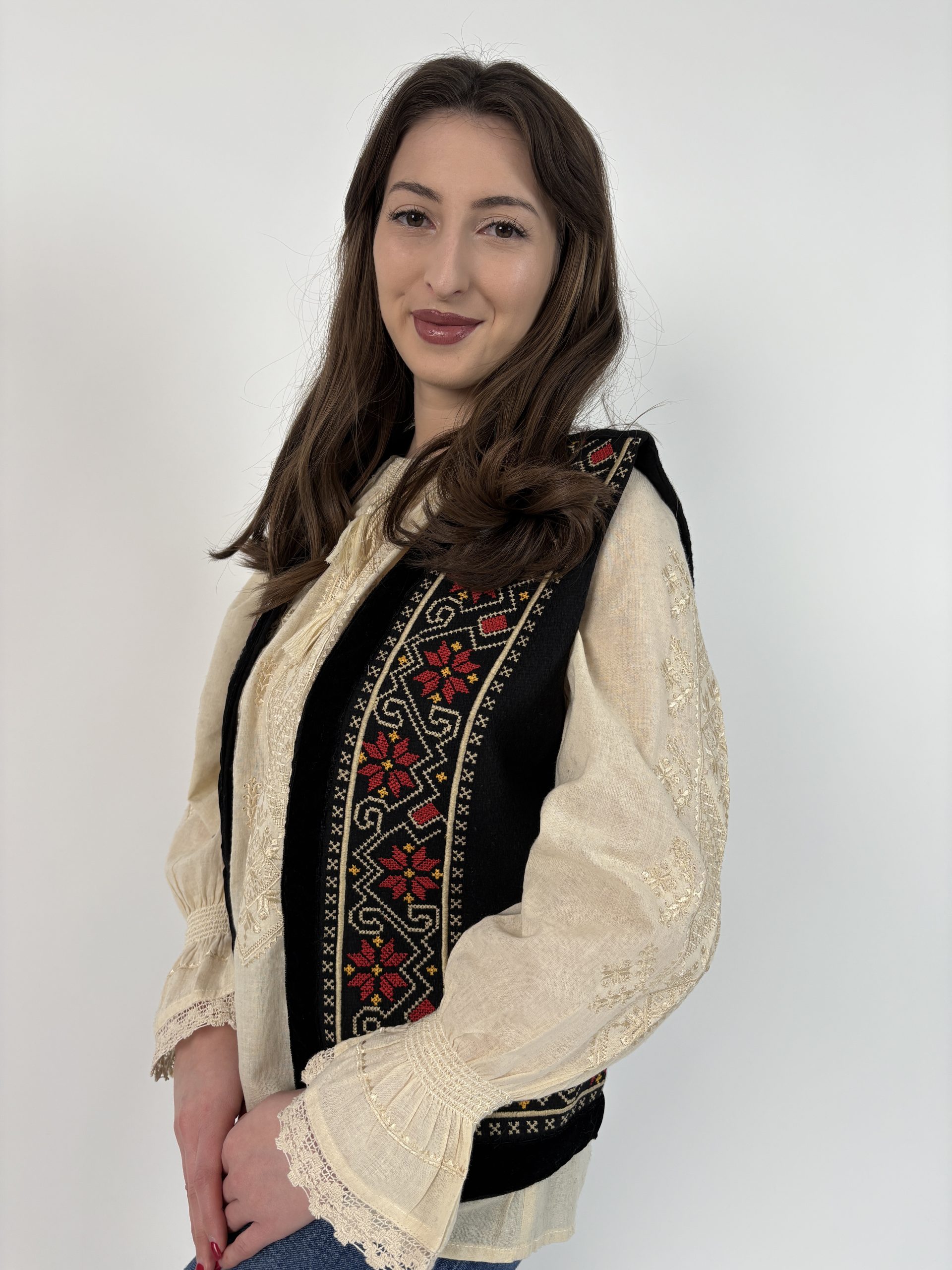 Vestă tradițională femei TM2204 motive geometrice - 3XL